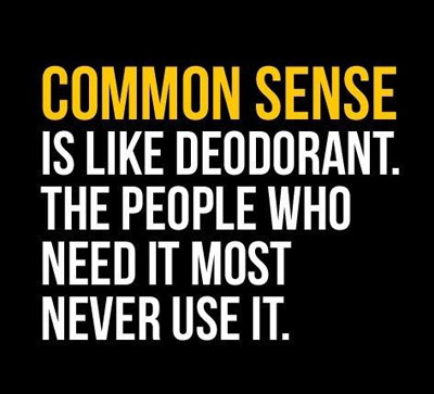 Common sense is like deodorant. The people who need it most never use it