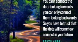 You can’t connect the dots looking forwards; you can connect them looking backwards. So you have to trust that the dots will somehow connect in your future